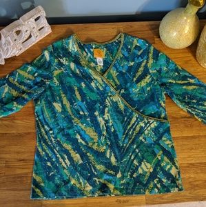 Ruby Rd. Faux Wrap Shirt